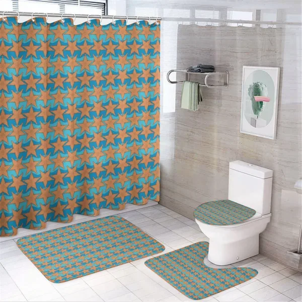 Starfish Aquatic Sea Animals on a shower curtain