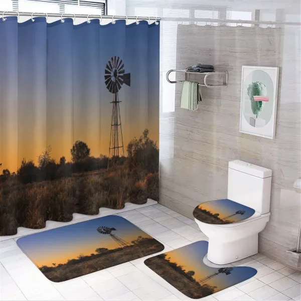 Sunset Rural Outdoors on a shower curtain