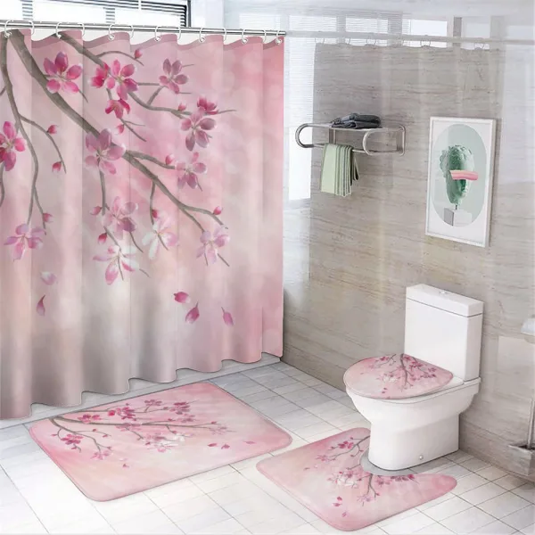Tree Branch with Flowers on a shower curtain