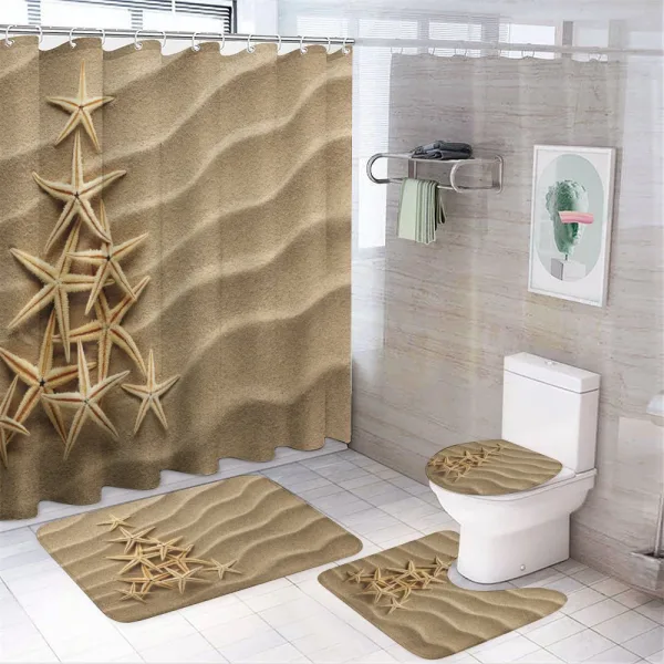 Tree from Shells on a shower curtain
