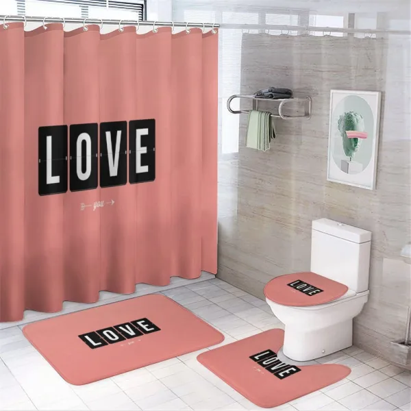 Adoration Clock Design on a shower curtain