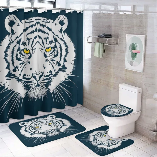 Aggressive Giant Animal on a shower curtain