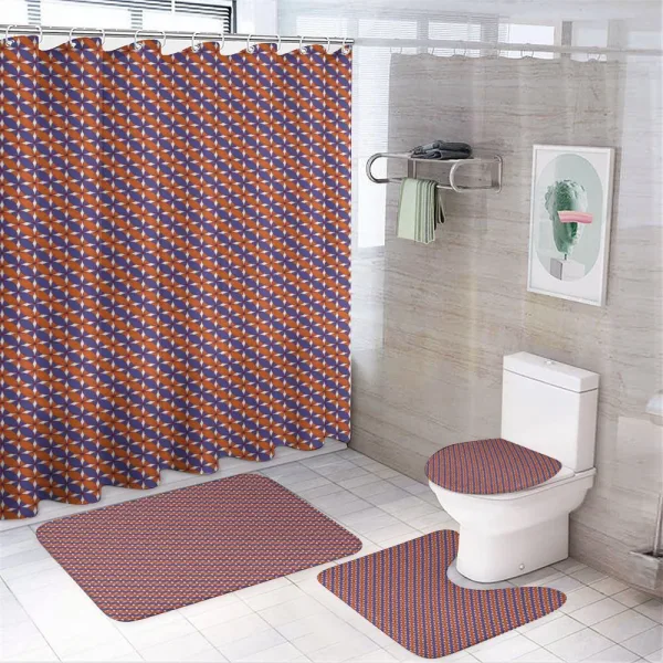 Bicolour Floral Grid on a shower curtain