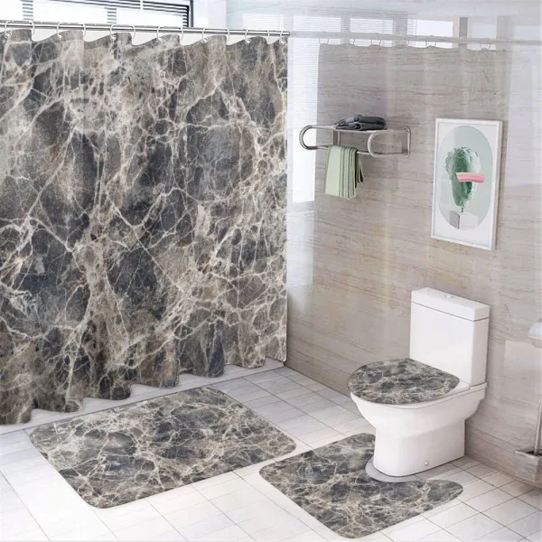 Ceramic Style Grunge on a shower curtain