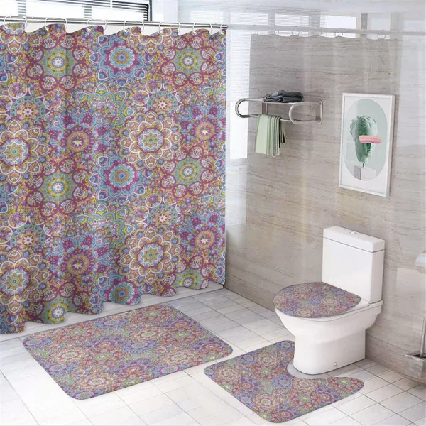 Colorful Mandala Paisley on a shower curtain