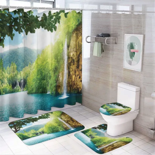 Crotian Lake Forest on a shower curtain