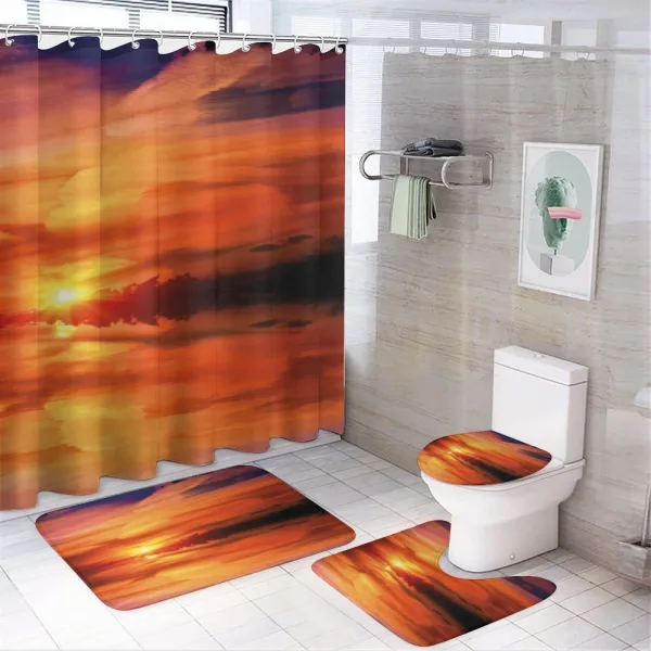 Dramatic Sunset Lake on a shower curtain