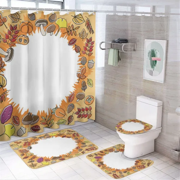 Environment Food Leaves on a shower curtain