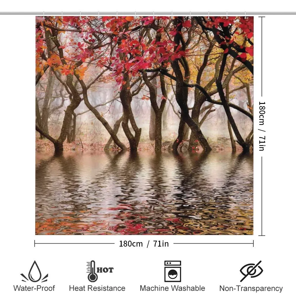 Fall Season River with Trees — Detail 2