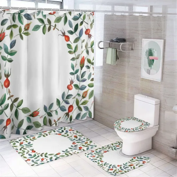 Flower and Bud Frame on a shower curtain
