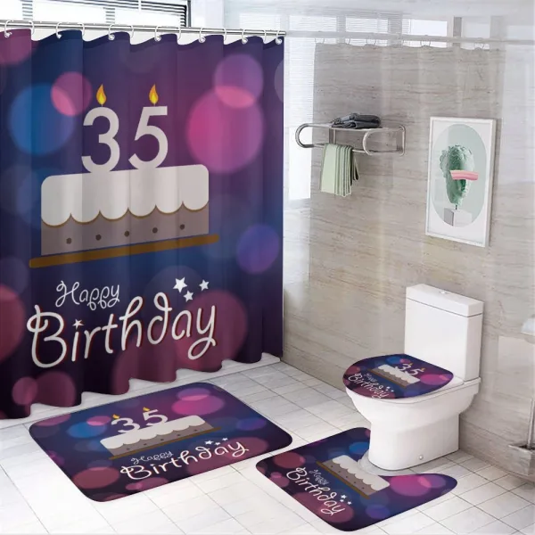 Graphic Ceremony Cake on a shower curtain