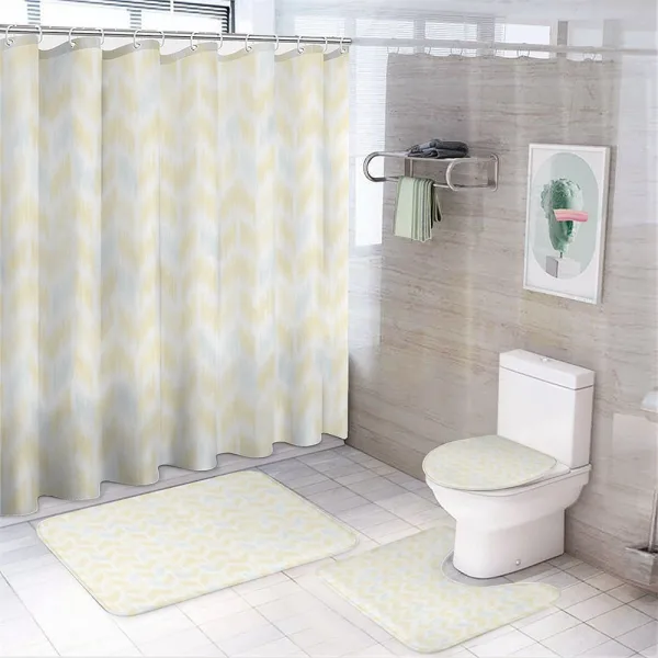 Ikat Style Tile on a shower curtain