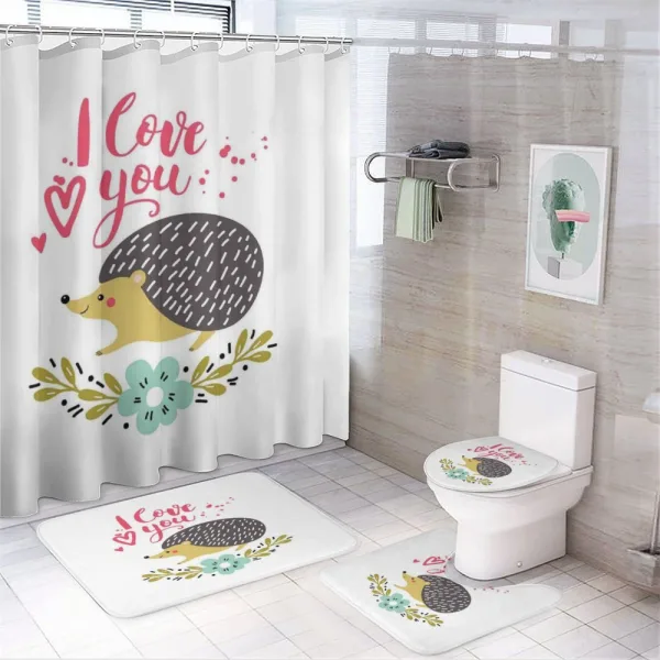 Ink Splatter Words on a shower curtain