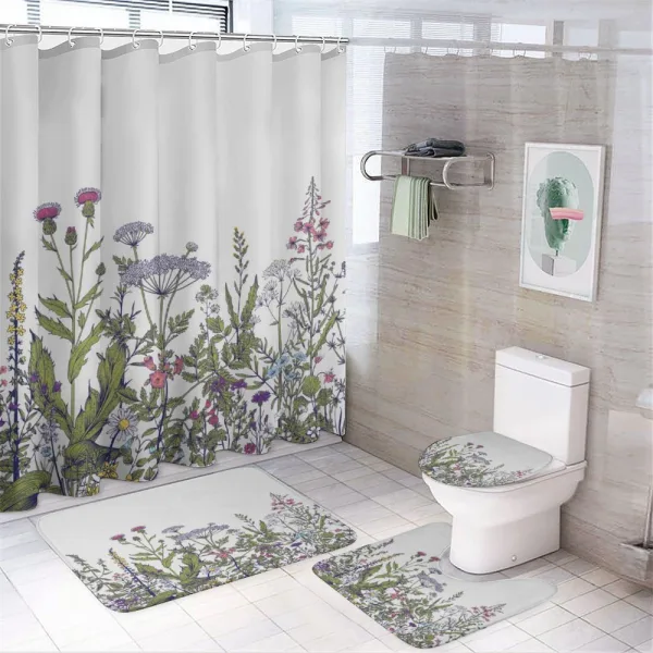 Thriving Garden Pattern on a shower curtain