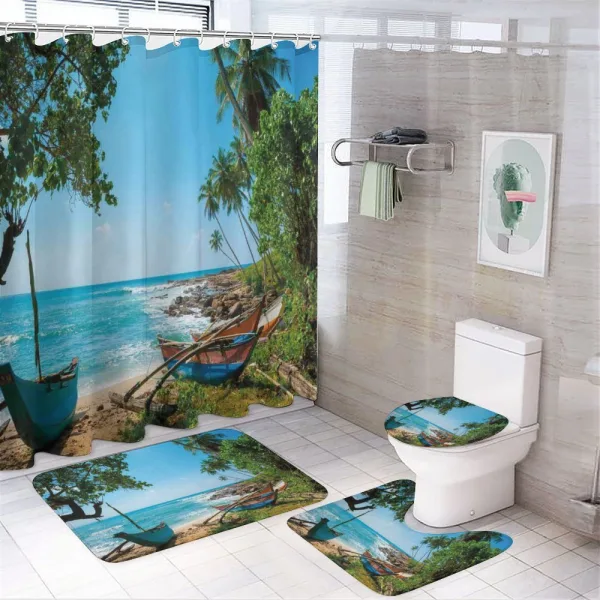 Tropical Ocean Scenery on a shower curtain