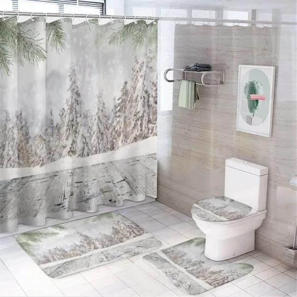 Wooden Surface Image on a shower curtain