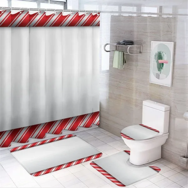 Abstract Borders on a shower curtain