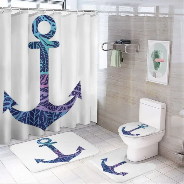 Anchor Image Sea Marine on a shower curtain