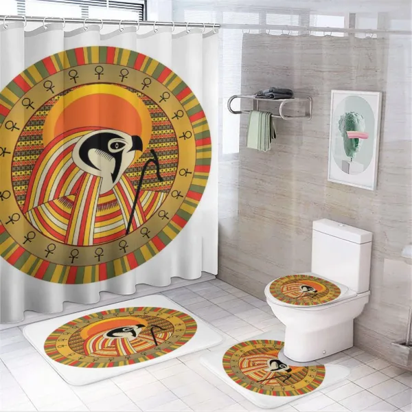 Ancient Sun Figure on a shower curtain