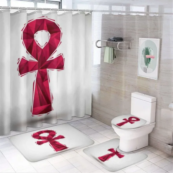 Ankh Symbol with 3D Effect on a shower curtain