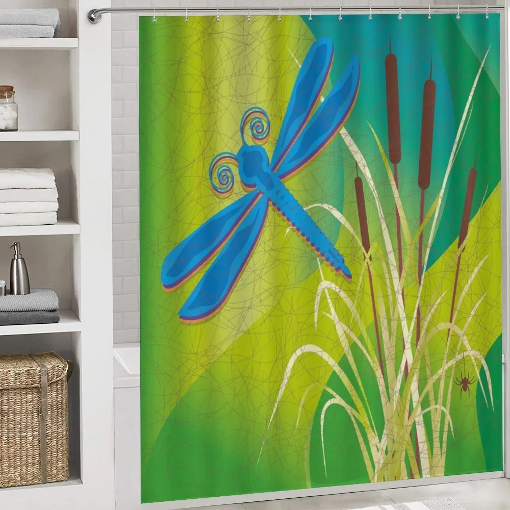 Blue Dragonfly on Green — Detail 4