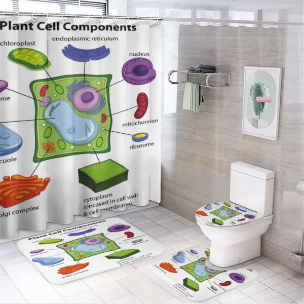 Cartoon Science on a shower curtain