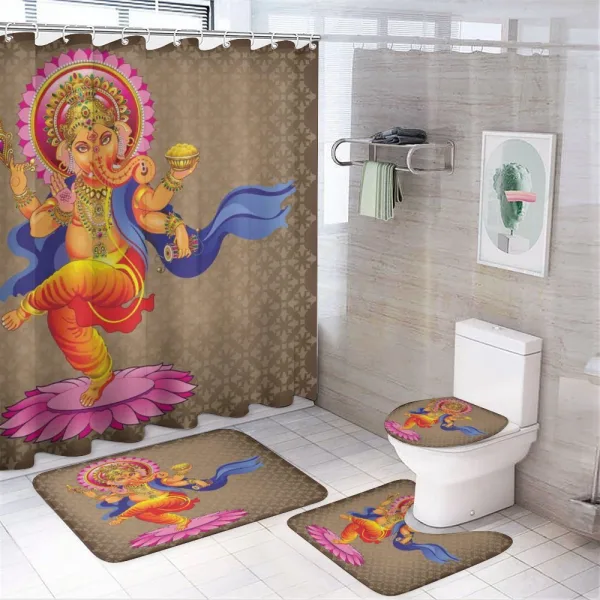 Dancing Asian Icon on a shower curtain