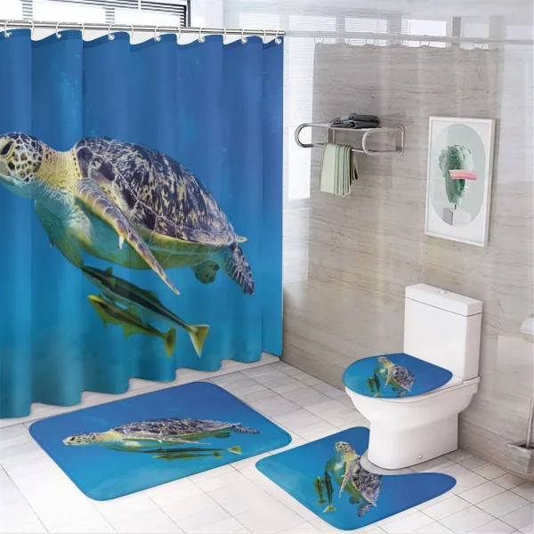 Fishes Swimming Ocean on a shower curtain