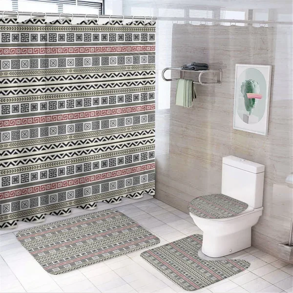 Geometric Pattern on a shower curtain