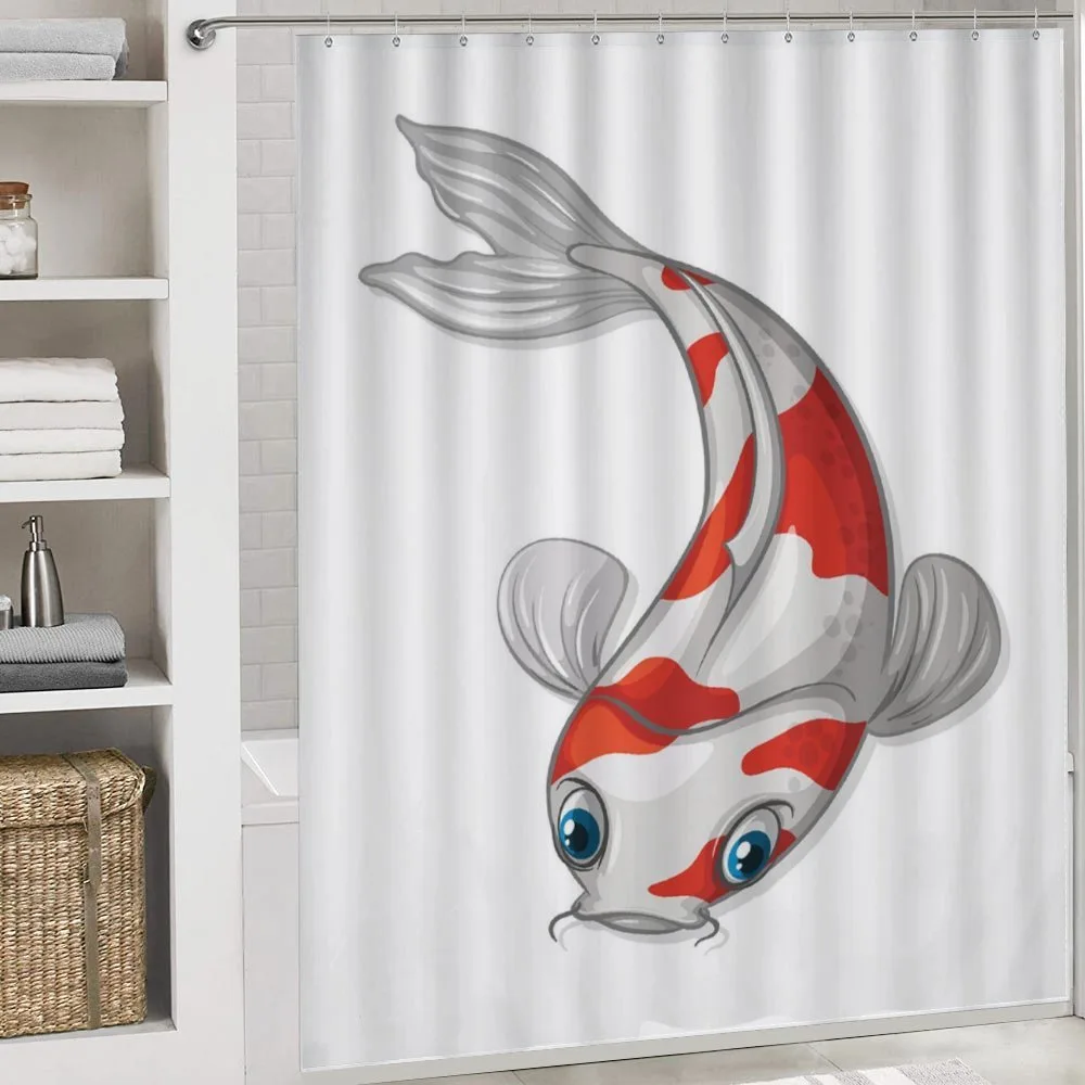 Grey and Red Koi Dipping — Detail 4