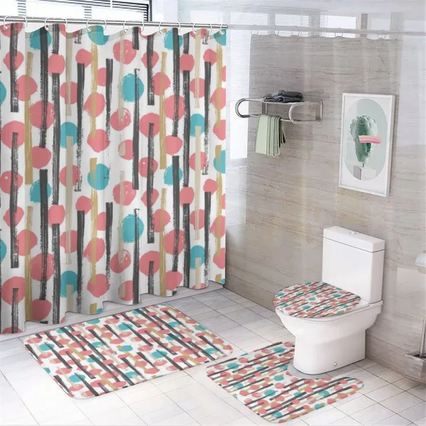 Hand Drawn Pale Stripes on a shower curtain