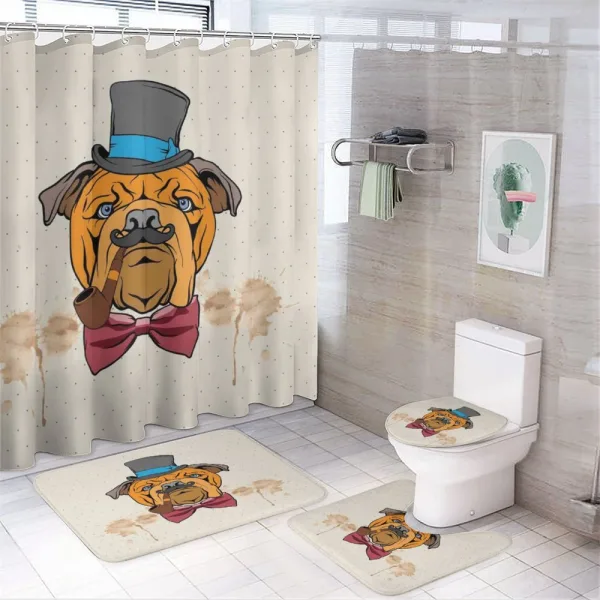 Hipster English Gentleman on a shower curtain