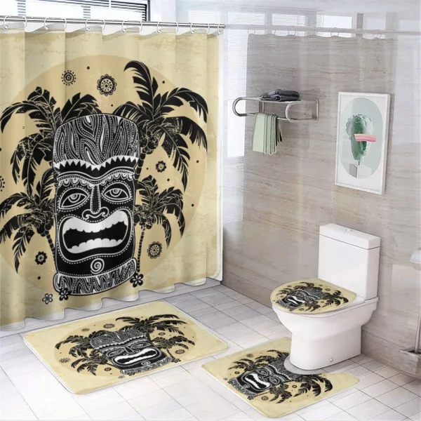 Mask Palm Ornate on a shower curtain