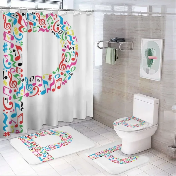 Music Notes Uppercase on a shower curtain
