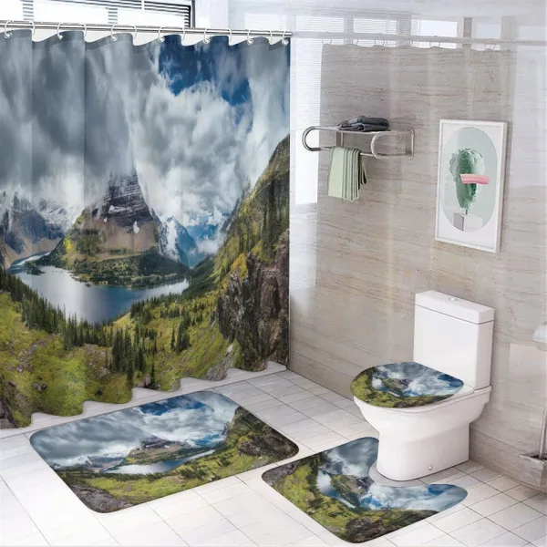 Overlook Vista Hidden Lake on a shower curtain