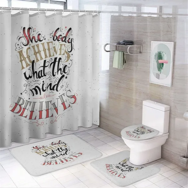 Philosophical Saying on a shower curtain