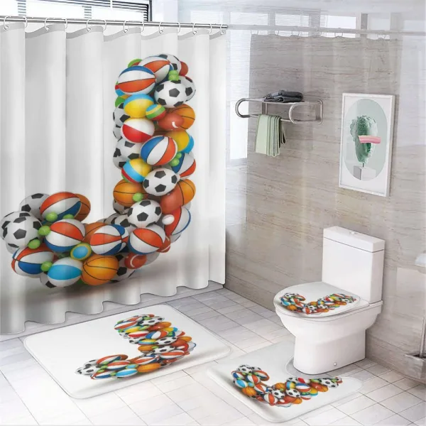 Sporting Theme J on a shower curtain