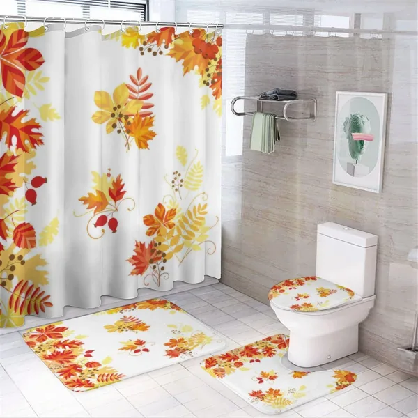 Tree Leaves and Berries on a shower curtain