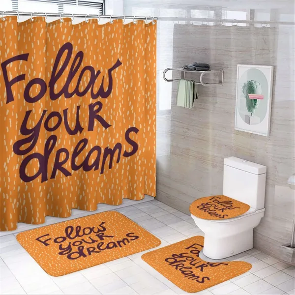 Warm Toned Motivation Design on a shower curtain