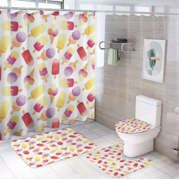 Watercolor Cone on a shower curtain