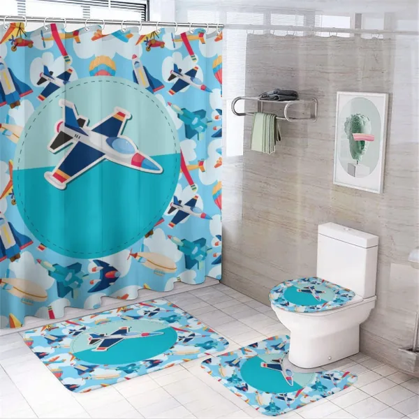 Airplane Composition on a shower curtain