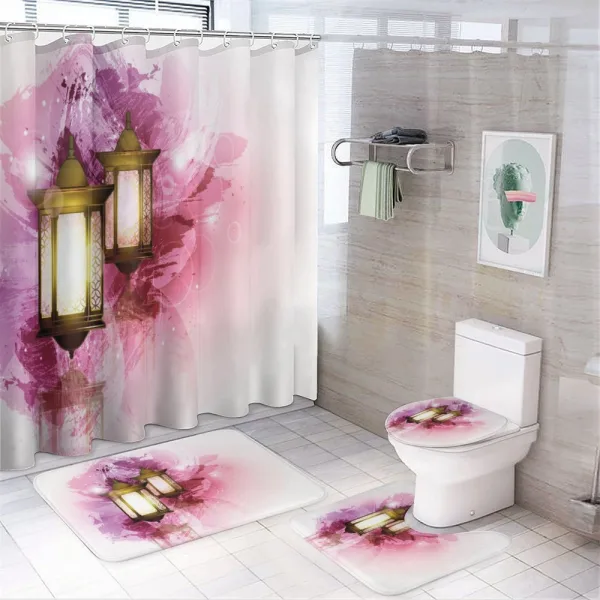 Antique Old Fanoos on a shower curtain