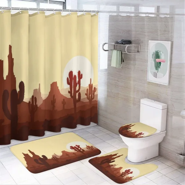 Arid Country Eco Sunset on a shower curtain