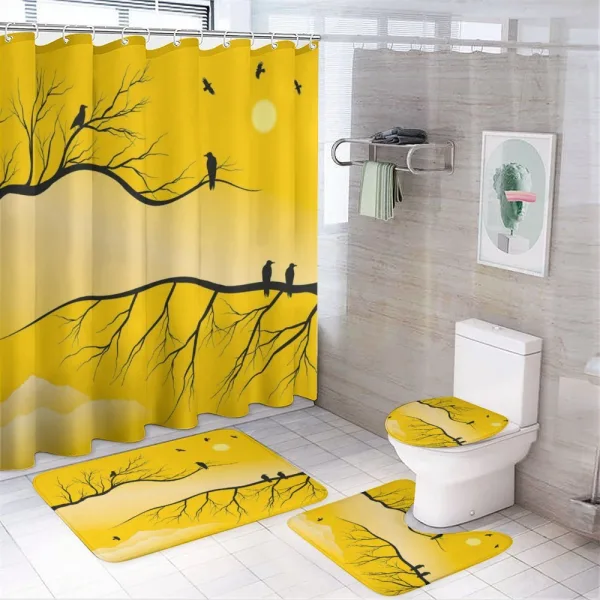 Birds on Bare Branches on a shower curtain