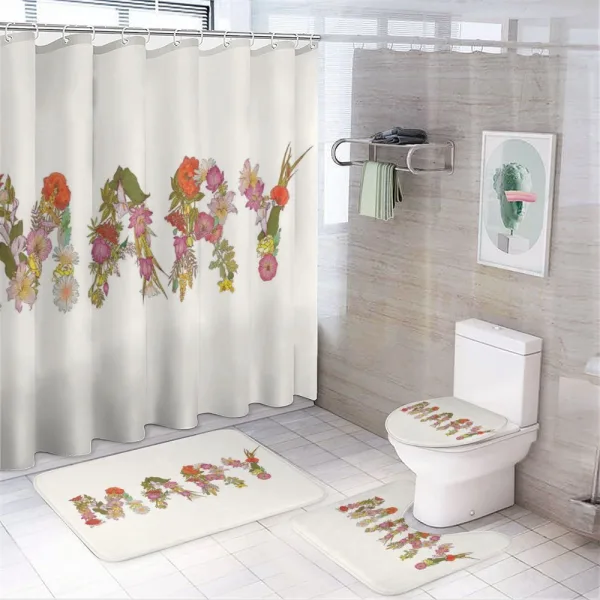 Blooming Flower Letters on a shower curtain