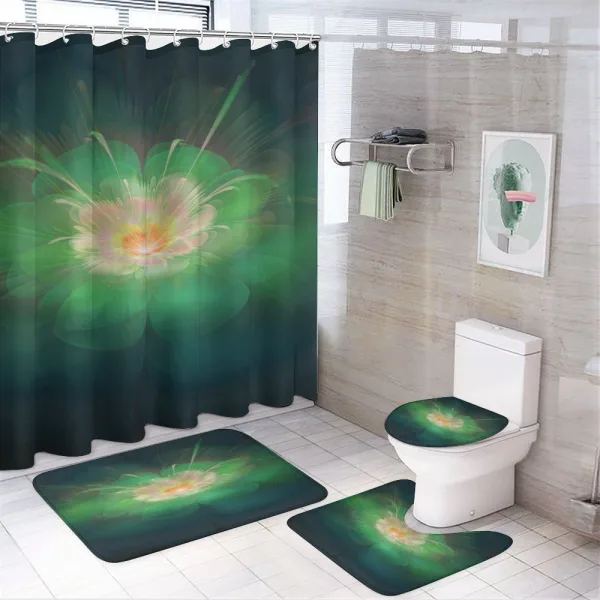 Digital Abstract Buds on a shower curtain