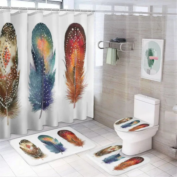 Feather Tribal on a shower curtain