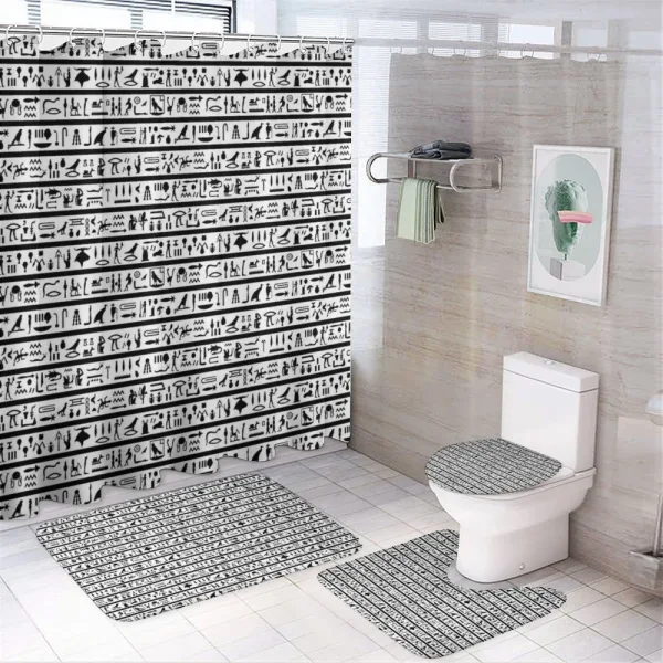 Historical Language on a shower curtain
