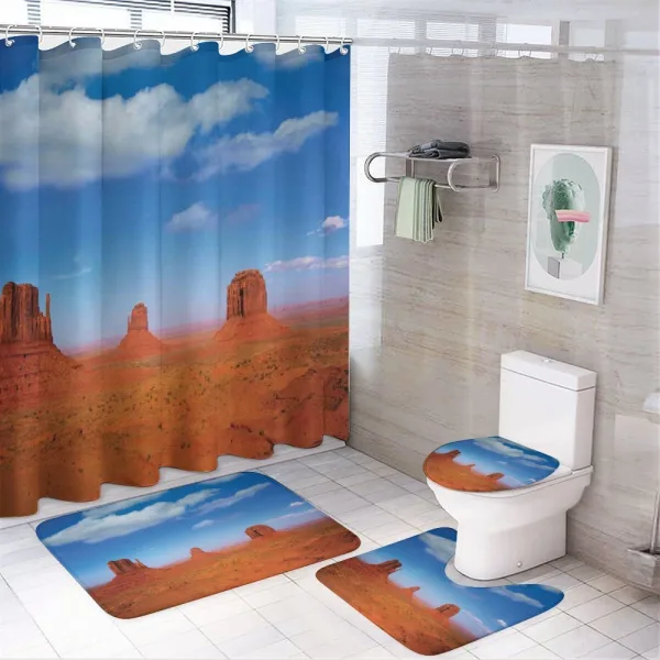 Historical Wild West on a shower curtain