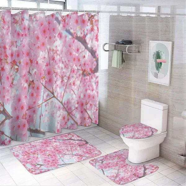 Japanese Sakura Flowers on a shower curtain